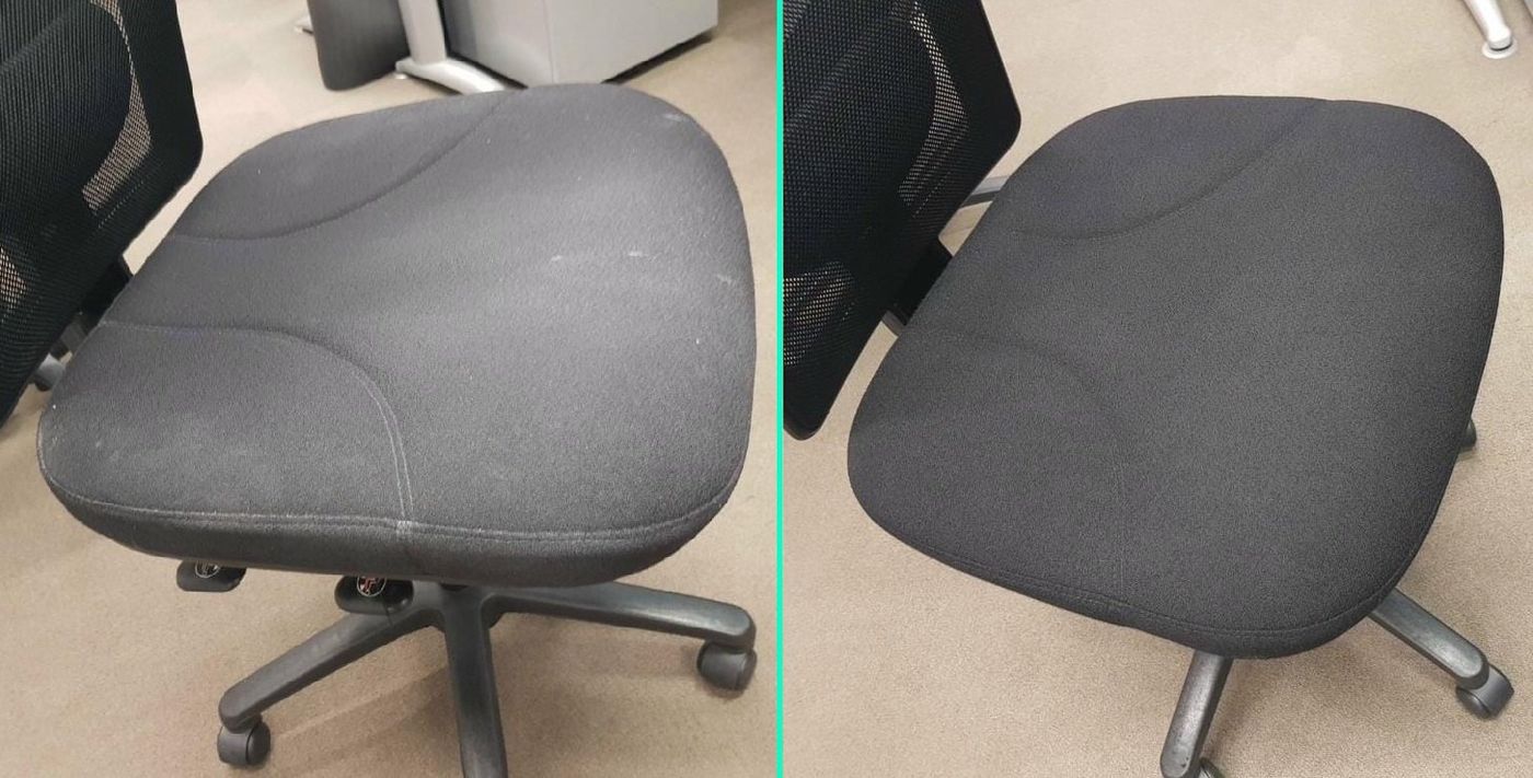 Office upholstery cleaning result