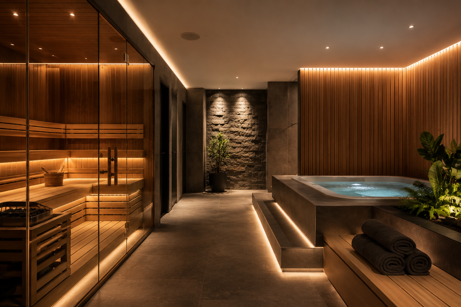 Sauna and spa interior